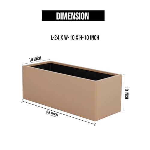 Image of Amazon Brand - Umi Recta R (24X10) Inch Rectangle Pots for Planter & Flowers Big Size Gamla - Lightweight, Durable Outdoor & Indoor Planters, Perfect for Balcony & Terrace Gardens (Brown)