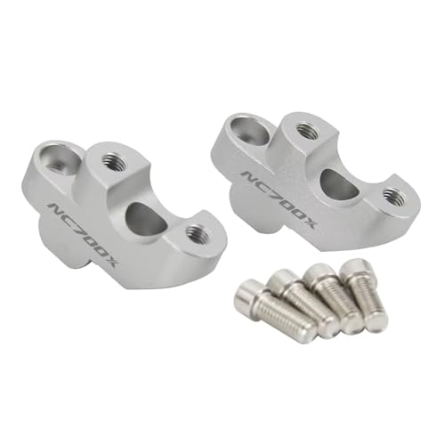 Rehausseurs de guidon CNC silver pour moto NC700X modèles 2012 à 2013