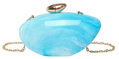 EMGILL Egg Shape Acrylic Clutch Purse Marble Acrylic Bag Shiny Evening Bag Cute Wedding Party Shoulder Crossbody Chain Bags