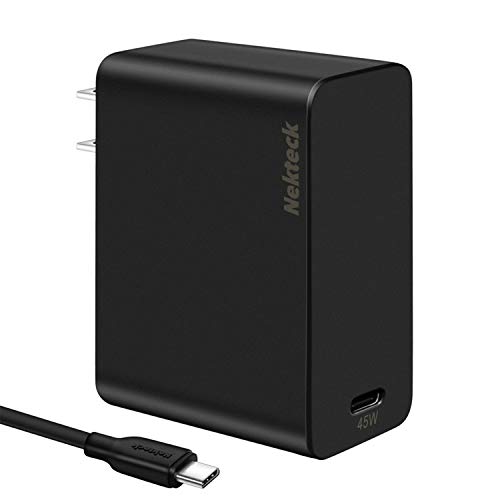 Nekteck USB-IF Certified USB Type C Wall Charger with Power delivery PD 45W for New MacBook Pro, MacBook Air 2018, Google Pixel 3/2/ XL Galaxy S9/ S9+/ Note 8/ S8/ S8+ More (Free 6ft USB-C Cable)