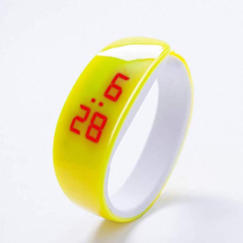 Preisvergleich Produktbild Ogquaton Unisex Mode LED Sport wasserdichte Armbanduhr Digitalanzeige Silikonband Armbanduhren Armband Armband Geschenk für Erwachsene Kinder Frauen Männer Jungen Mädchen Gelb Neu Freigegeben