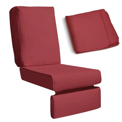 Skypatio Only Cover(Cushion not Included), Recliner Replacement Cushions Cover, Washable Cushion Deep Seat Cover, UV Resistant, Fade Resistant and Water Repellent, Red
