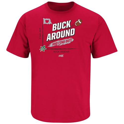 Camiseta Find out roja de algodon con tallas grandes de la S a la 5XL