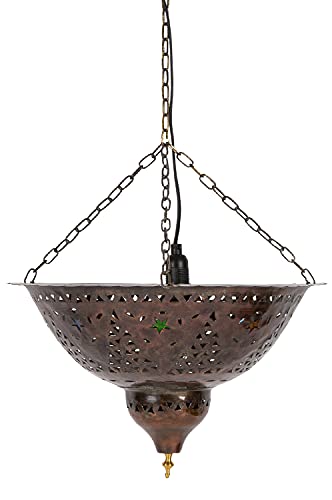 Orientalische Lampe Pendelleuchte Rostfarben Atra E27 Lampenfassung | Marokkanische Design Hängeleuchte Leuchte aus… – Bild 4