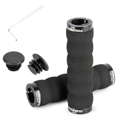 Foam Bike Grips - Soft Comfortable Non-Slip Handlebar Grips with Aluminum Alloy-Lock Design for BMX...