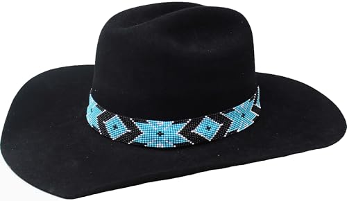 CHALLENGER 1" Western Handmade Beaded Southwest Rodeo Stretchy Hat Band Hat Band 24RTE32