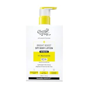 Chemist at Play Bright Boost SPF Body Lotion With 5% Niacinamide & SPF 50+ PA++++ 24 hours Moisturization Lightweight & Non-Greasy Formula 236ml