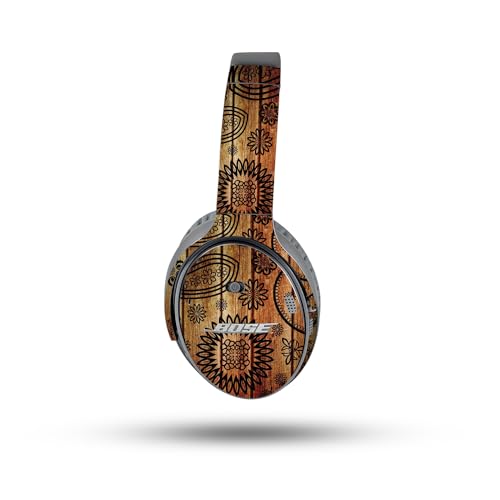Image of MightySkins Skin Compatible with Bose QuietComfort 35 II Headphones - Wooden Floral | Protective, Durable, and Unique Vinyl Decal wrap Cover | Easy to Apply, Remove, and Change Styles