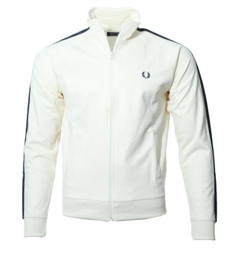 Fred Perry Herren Reißverschluss Jacke - J5557 (DE/NL/SE/PL Alphanumerisch M Regular Regular Ecru/Navy)