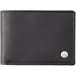 Quiksilver Mac - Cartera de Piel Triple para Hombre EQYAA03940, Negro, Small, Casual