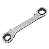 FOCMKEAS 3/4-5/8 Inch Reversible Universal Ratcheting Wrench,Imperial Double Offset Box End， Matte