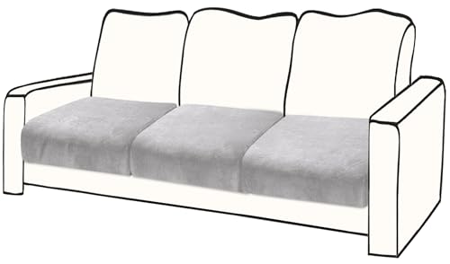BT.WA Velvet Couch Cushion Covers 3-Piece Set Light Grey