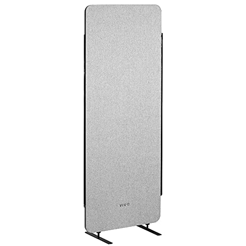 VIVO Freestanding 24 x 66 inch Privacy Panel, Cubicle Divider, Acoustic Wall Partition, Single 24 inch Panel with 2-Sided Zipper Attachment System, Gray, PP-1-T024G