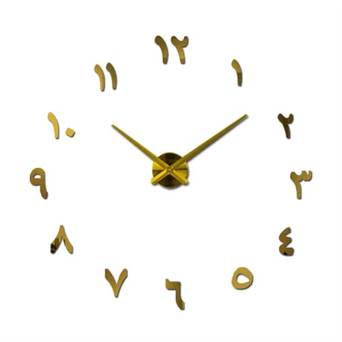 Horloge 3D à Quartz blanche 37 pouces effet miroir adhésif