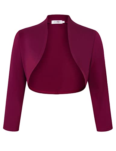 Clearlove Damen Bolero Elegant Strickjacke Kurz 3/4 Ärmel...