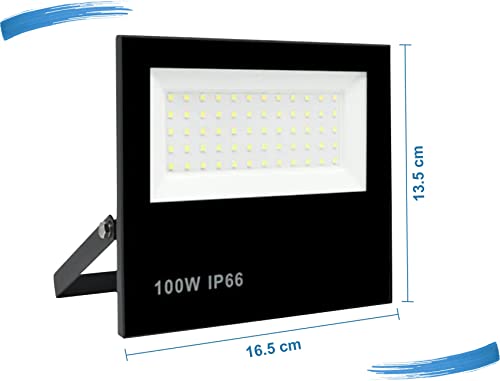 Kit 2 Refletor Led Holofote 100w Frio Resistente A Água Ip66