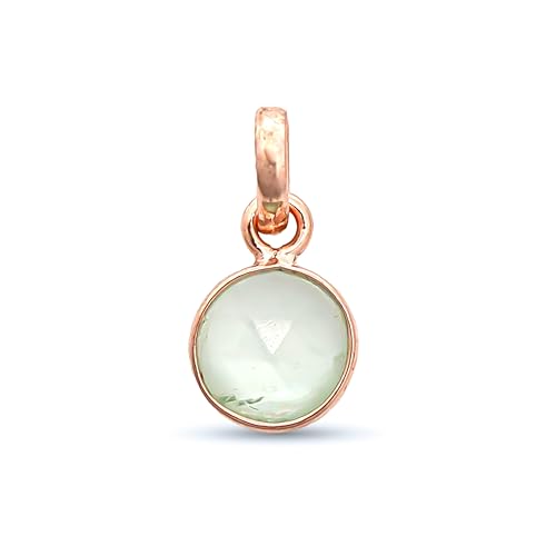 Pendentif tourmaline en argent 925 charm minimaliste de forme libre taillée en rose pour femme