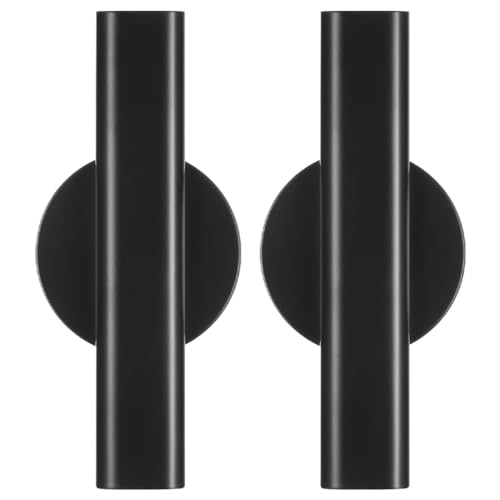 Milisten 2 jarrones de Pared con Tubos de Flores, jarrón Minimalista, Soporte Autoadhesivo para Plantas, Metal, jarrón de Flores secas, decoración Colgante, exhibición de Flores, Negro