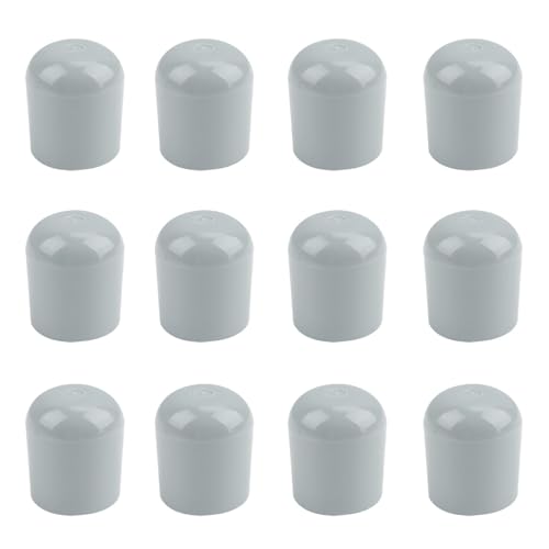 Folding Chair Leg Caps,Rubber Chair Leg Caps 7/8 Inch Heavy Duty Chair Caps for Legs Glides Round Rubber Feet for Furniture,Hardwood Floors Metal and Padded Folding Chairs Legs Caps Gray 12Pcs