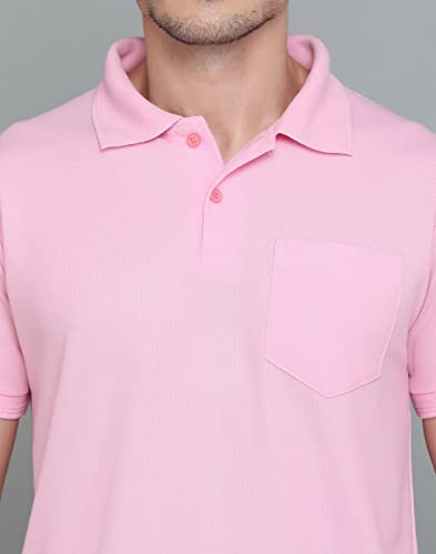 Image of INKKR Men's Polo Neck Half Sleeve Cotton Blend Regular Fit T-Shirt With Pocket
