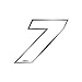 4R Quattroerre.it - 13047 - Numero Gara "7" Adesivo per Moto, Bianco, 10 x 13 cm