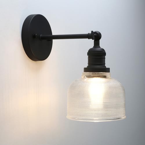 Image of Pathson Vintage Wall Sconce Lamp with Clear Glass, Adjustable Hardwired Wall Vanity Light for Bathroom Living Room Farmhouse Bedside Lighting