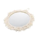 Toyvian Tapiz De Espejo Nórdico Redondo para Maquillaje Espejo De Pared Decorativo para Dormitorio De Maquillaje para Entrada De Pared Tipo Tapiz para Sala De Estar