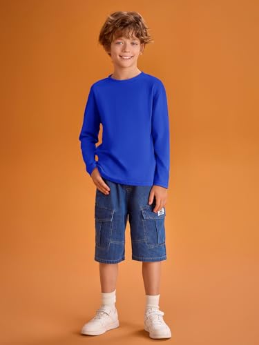 Image of Haloumoning Kids Boys Long Sleeve Crewneck T-Shirts Tee Tops 5-14 Years
