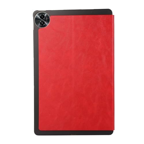 Étui cuir Realme Pad 2 11.5 avec support multi-angle rouge protection fine
