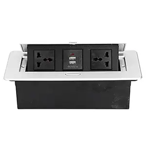 Set of 2 Up Desktop Socket, 250V 13A Power Supply Accessories Floor Outlet Box Embedded for Electrical Equipment
