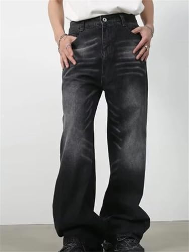 Men's Jeans Wide Leg Classic Daily Denim Pants Waist Cargo Harajuku Jeans Loose Trousers2