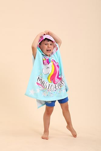 Image of Unicorn Kids Hooded Towels - Swimming Towels & Robes for Boys /Girls, 2-10 Years