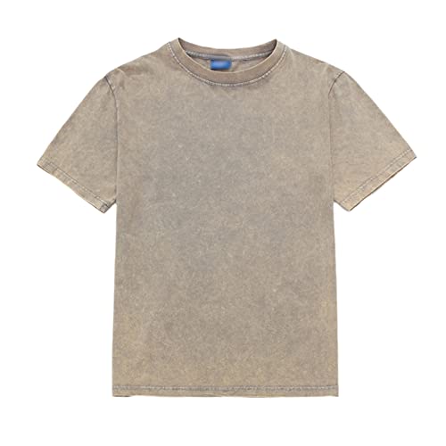T-shirt en coton délavé anti-transpiration pour homme t-shirt été confortable XL