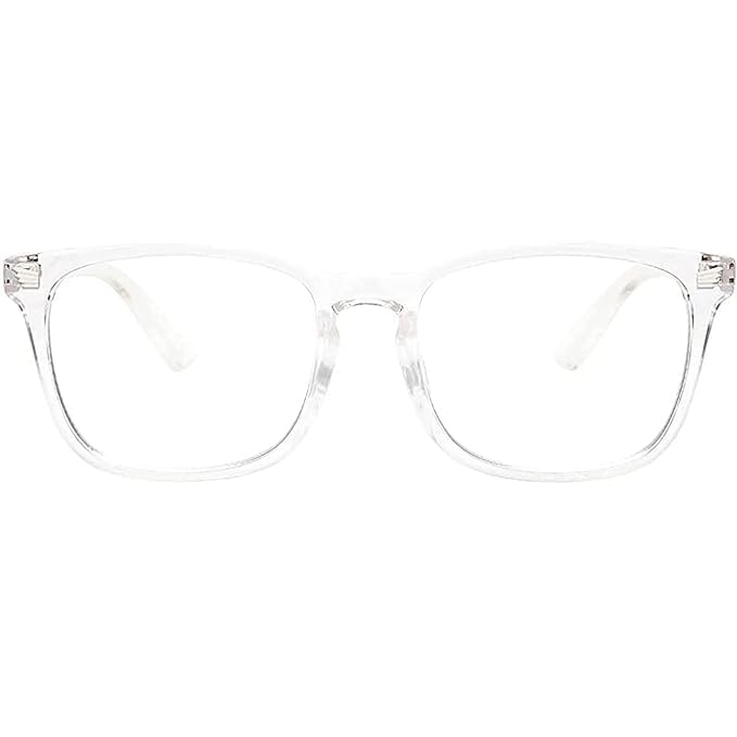 Image of Dervin Blue Light Blocking Glasses Gaming Filter Transparent Square Eyeglasses for Eye Protection Men Women, Computer /Tablet /Laptop /Mobile /TV, Anti-blue & Anti eyestrain