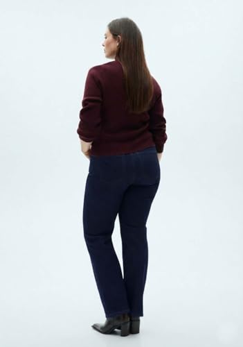 Image of KOTTY Women's High Waist Wide Leg Button Coin Pocket Straight Fit Jeans Stylish Regular to Plus Size Fit Denim Jeans for Women