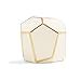 Geometric Modern Ceramic Candleholders with Gold Trim, Set of 2, Ivory Porcelain Candle Holder, Taper Candle Size