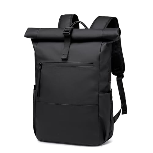 BJIAX Roll Top Backpack Large Laptop Backpack for Men Women 15.6 USB Port Water-resistant Anti-theft Rucksack Suit Travel Hiking Camping College School Business Work