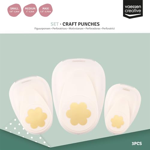 Vaessen Creative Craft Paper Punch - Flowers - 3 Pcs - Various Sizes - Circle Cutter for Crafting and Card Making Ivory - Image 4