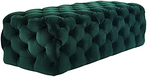Banc à chaussures vert de chambre : grand pouf de rangement ottoman - 6