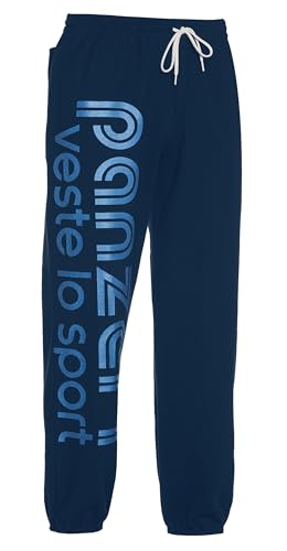 panzeri Pantalon Jogging Uni H - Bleu Marine/Bleu nacré - Taille XL