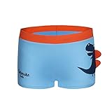 BALNEAIRE Boys Swim Trunks Quick Dry Monster Swim Shorts for Swim Training and Beach Blue