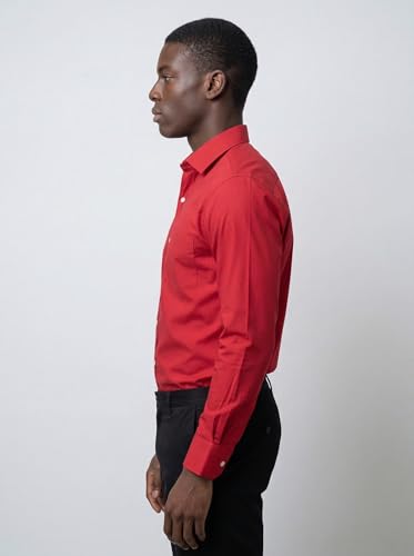 Image of INKAST Men's Cotton Blend Plain Formal Shirt | Full Sleeves Solid Shirts| Straight Regular Fit | Office and Regular Wear