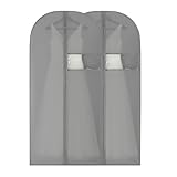 Kimmama Dress Bags for Gowns, Garment Bags for Hanging Clothes, Garment Protector Cover for Wedding Dress, Suit, Dance Costumes, Coat, PEVA, Grey, 23.6' x 65'
