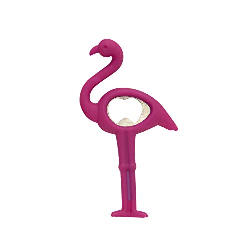Abrebotellas Flamenco F051128 En Oferta Kook Time Abrebotellas Con Un Diseño Divertido Y Original De Un Flamenco | Abridor De Botellas De Silicona Y Acero Inoxidable, Color Lila