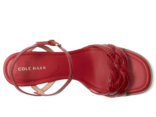 Cole Haan Cole Haan Women's Ambrose Braid Sandal, Rio Red Croc Print, 9.5-B US