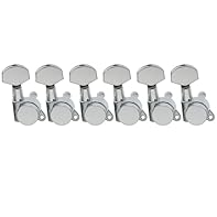 Sealed locking tuning machines for strat or tele electric guitar Fits for standard 13/32 inch (10mm) peg holes Material: metal alloy; Gear Ratio 1:15 6-in-line set, Nut, Ferrule, Screws included Package Includes: 6 Pcs Guitar Tuning Pegs