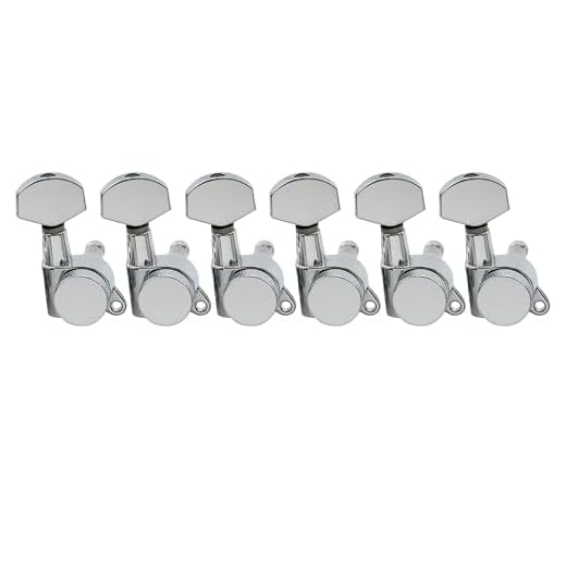 Musiclily Pro 6 inline Locking String Tuning Pegs Machines Heads Set for Fender Stratocaster Telecaster Electric Guitar, Chrome