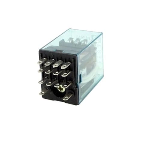 Relé electromagnético HH54P DC 12V 14 pines con contactos 4PDT para cuadros eléctricos de control