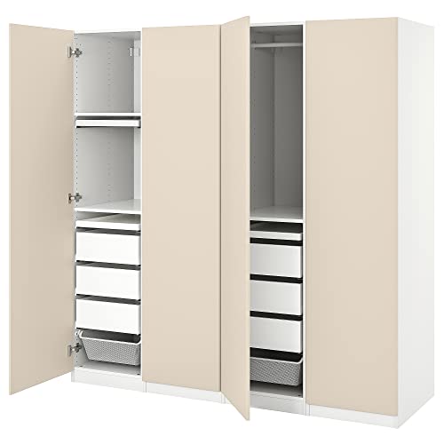 ProTuning PAX/REINSVOLL Combinación de armario, blanco/gris-beige, 200x60x201 cm