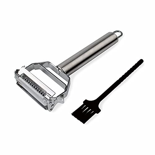 KANGXW Peeler Multifunctional Kitchen Stainless Steel 4-in-1 Peeler Peeling Slicing Shredding And Digging Holes Suitable For Carrot Potato Vegetable And Fruit Easy To Clean Double-Sided Blade